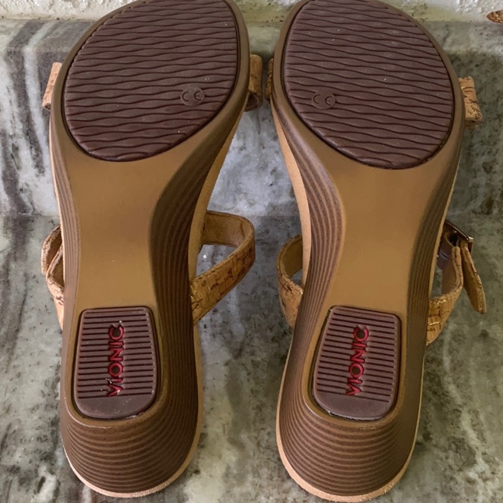 Vionic Suede And Cork Adjustable Strap Sandals - image 5